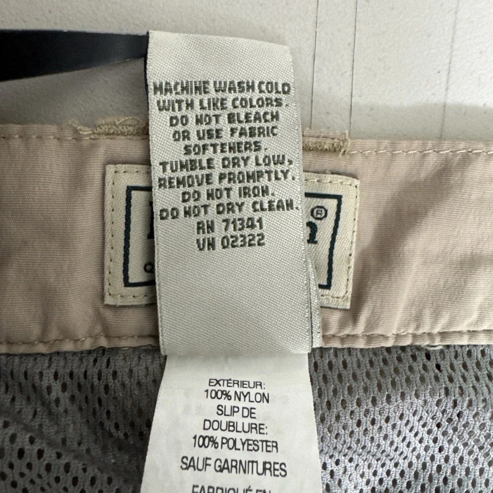 LL Bean‎ Cargo Convertible Pants Mens Sz Medium 30x29 Khaki Utility Work Neutral